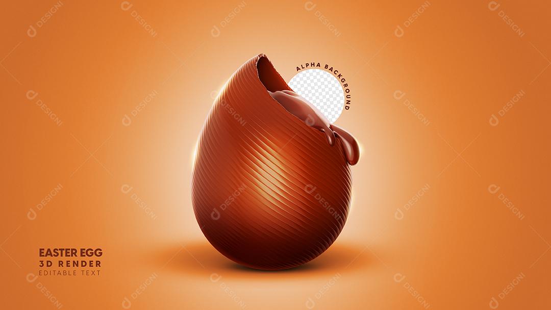Elemento 3D Ovo De Páscoa Para Composição PSD