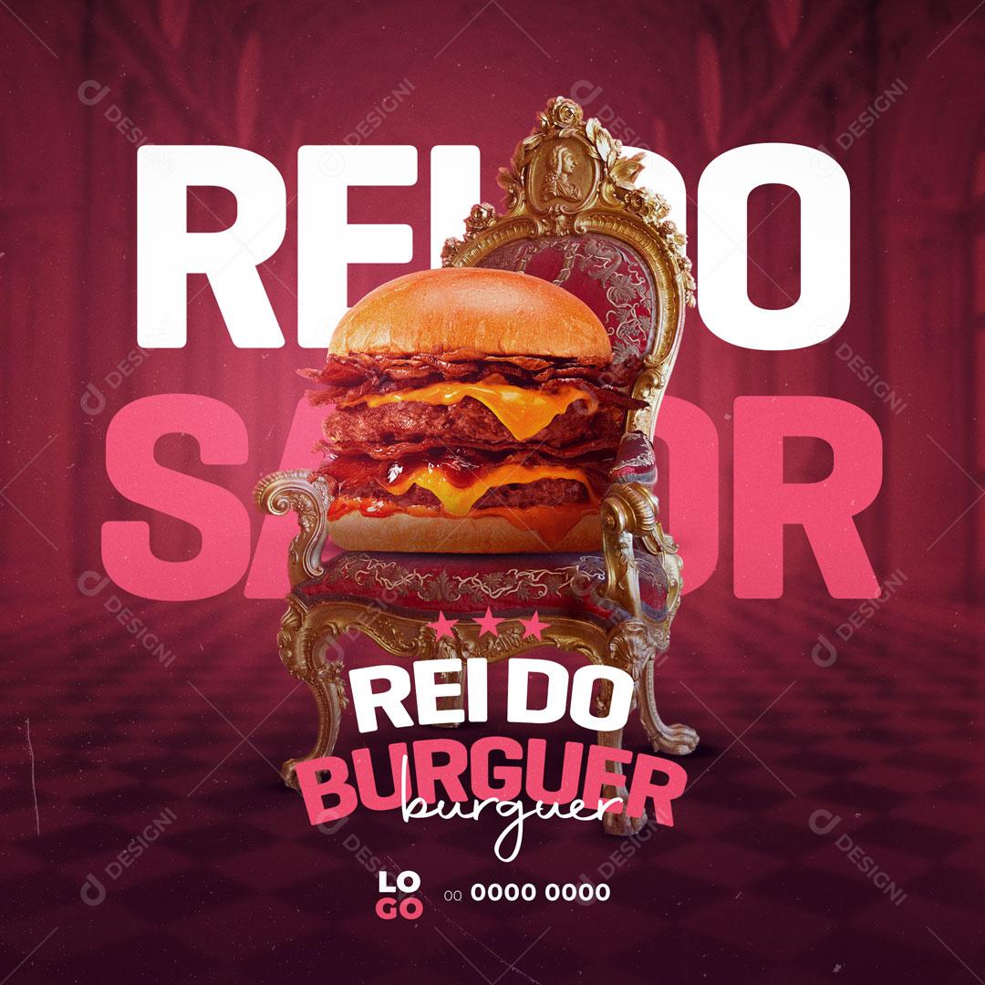 Social Media Hambúrgueria Rei do Burguer PSD Editável