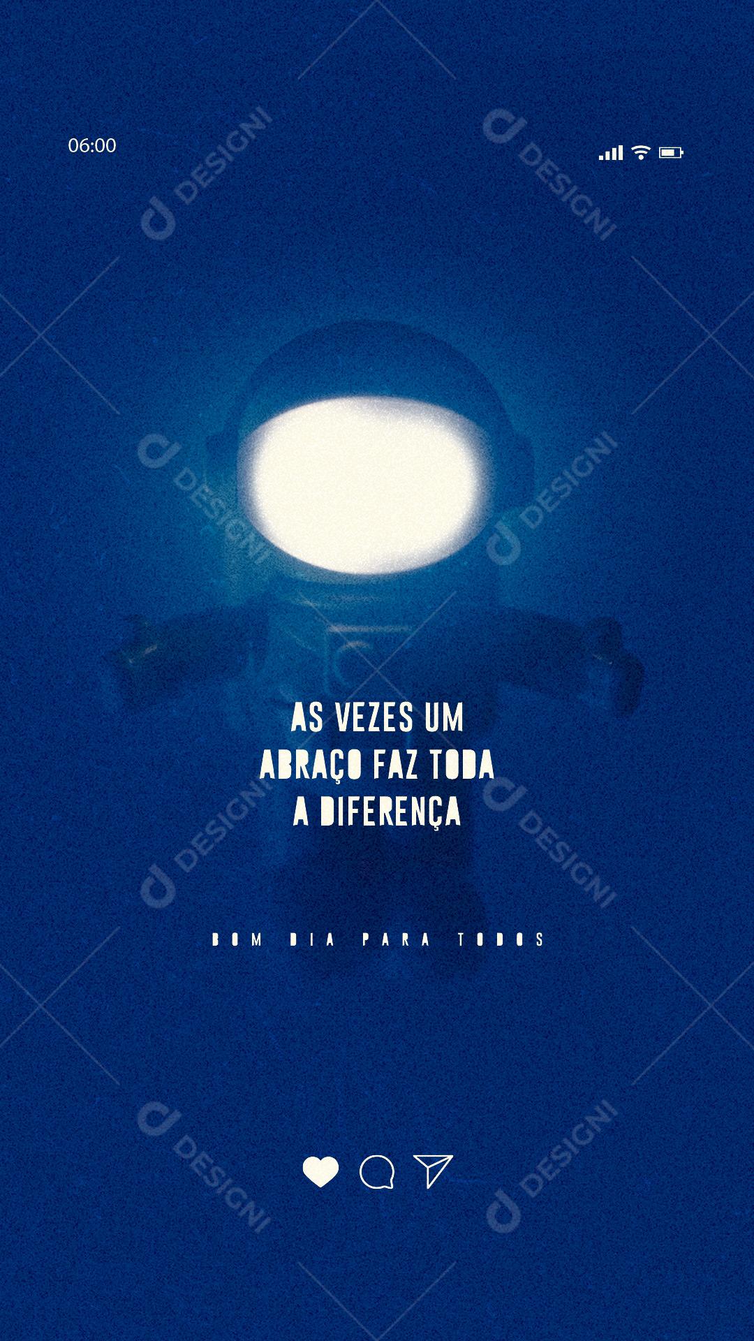 Post Frase Motivacional As Vezes Uma Abraço Faz Toda a Diferença Social Media PSD Editável
