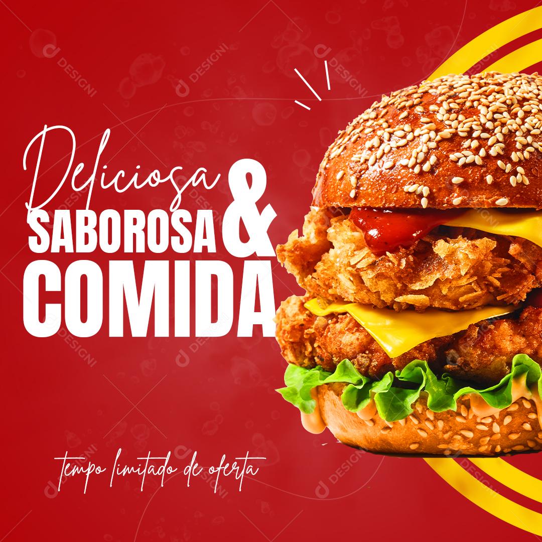 Social Media Deliciosa Burguer Hambúrgueria PSD Editável