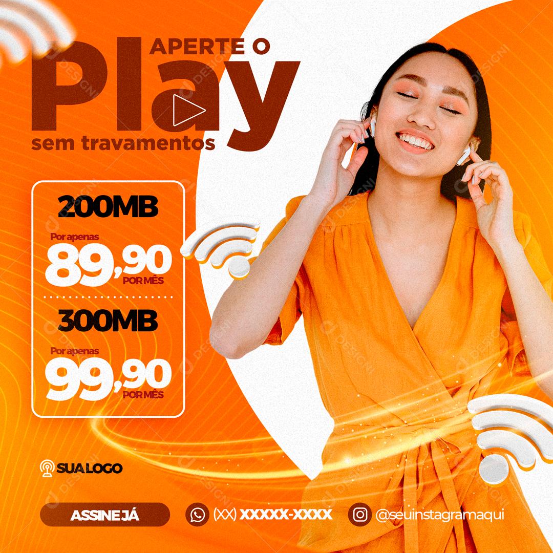 Aperte O Play Sem Travamentos Contrate A Nossa Empresa Social Media PSD Editável