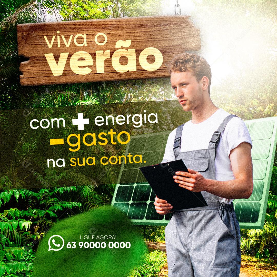 Post Energia Viva o Verão Social Media PSD Editável