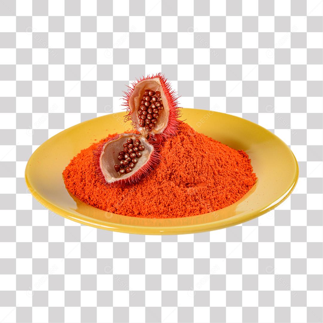 Urucum Em Pó E Sementes Utilizadas Como Corante Alimentar Natural PNG Transparente