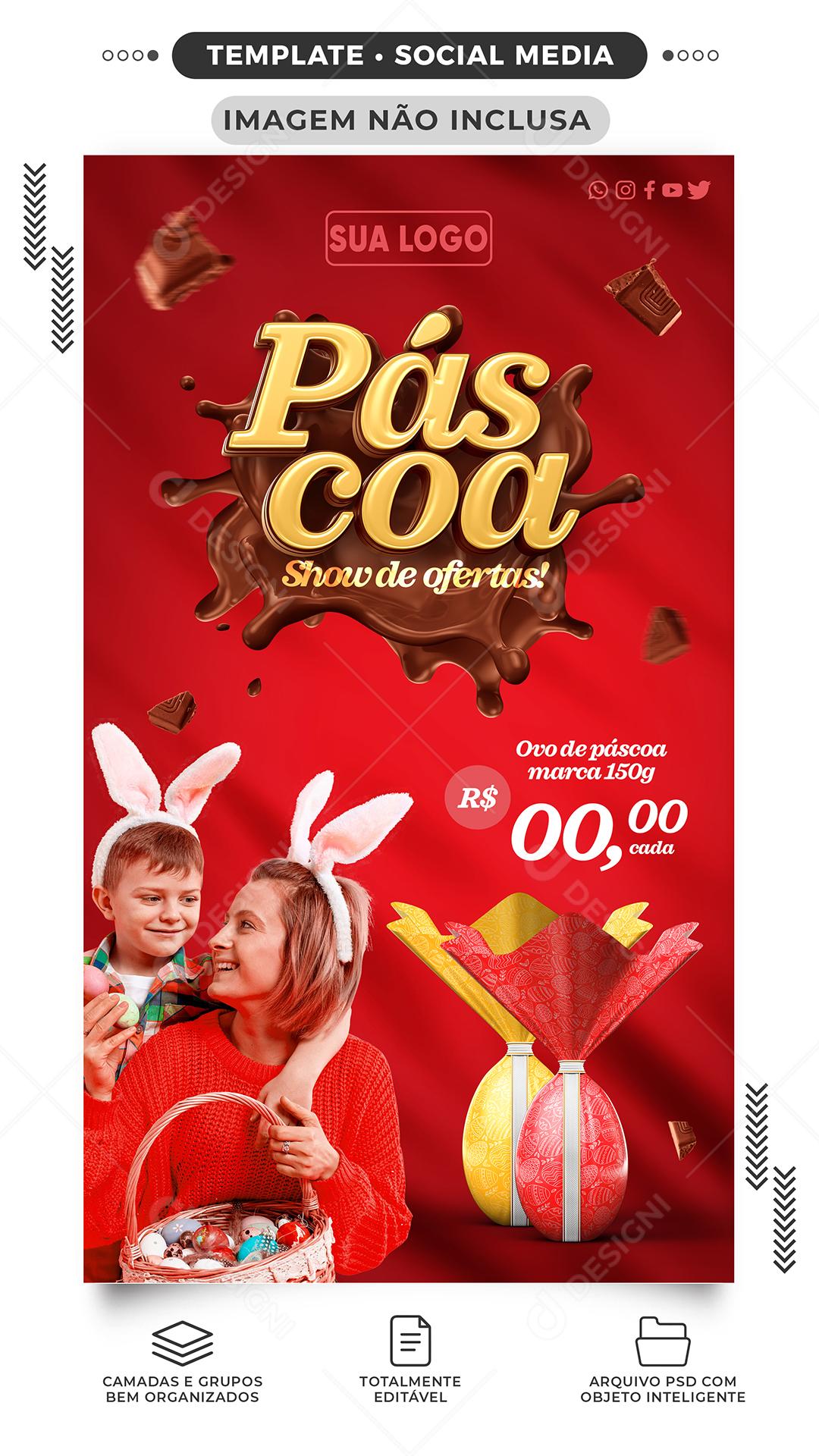 Social Media Páscoa Show De Ofertas Ovos De Páscoa PSD Editável