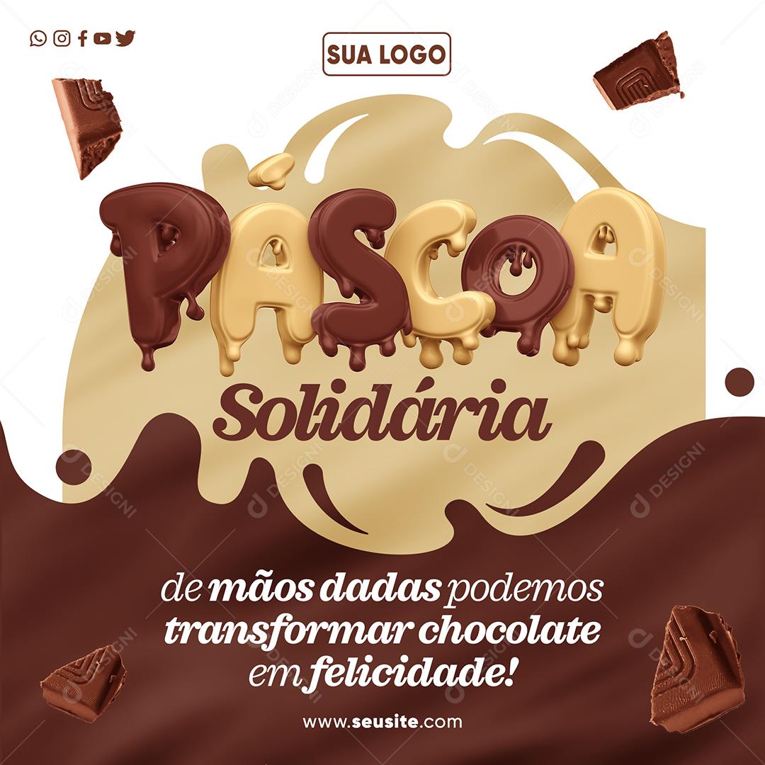 Social Media Páscoa Solidária Podes Transformar Chocolates Em Felicidades PSD Editável
