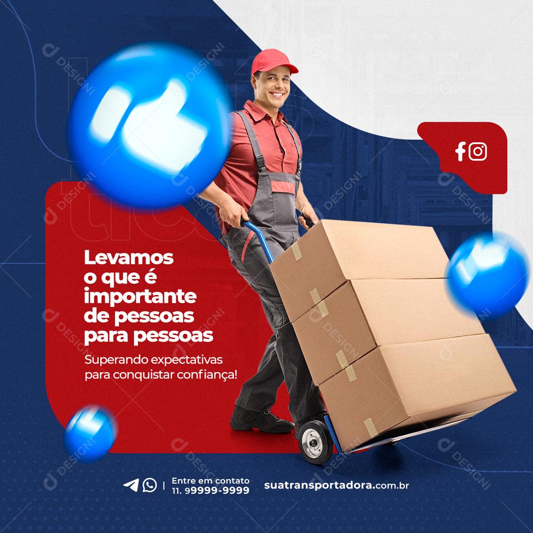 Social Media Levamos o que é importante Transportadora PSD Editável