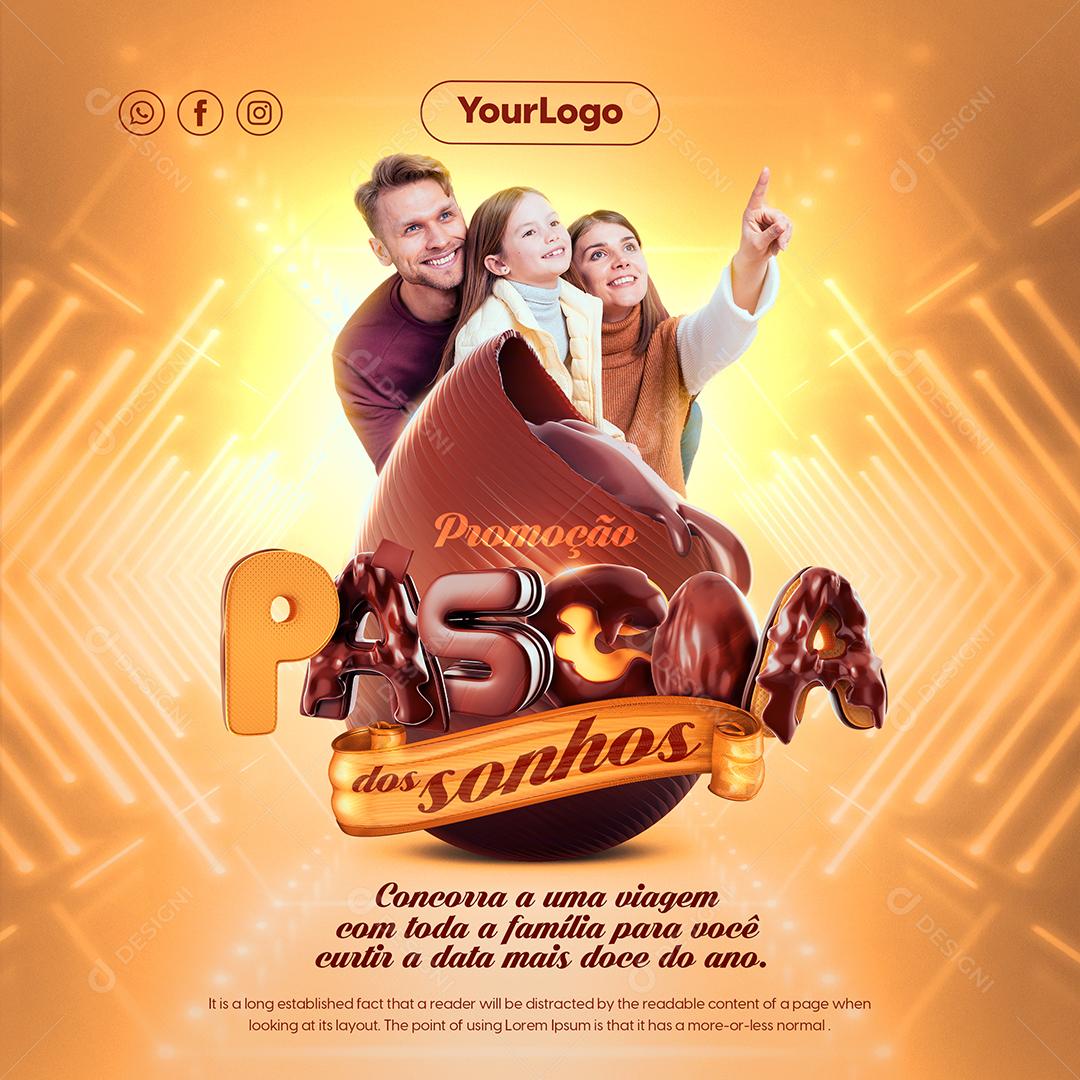 Promoção Páscoa Dos Sonhos Social Media PSD Editável