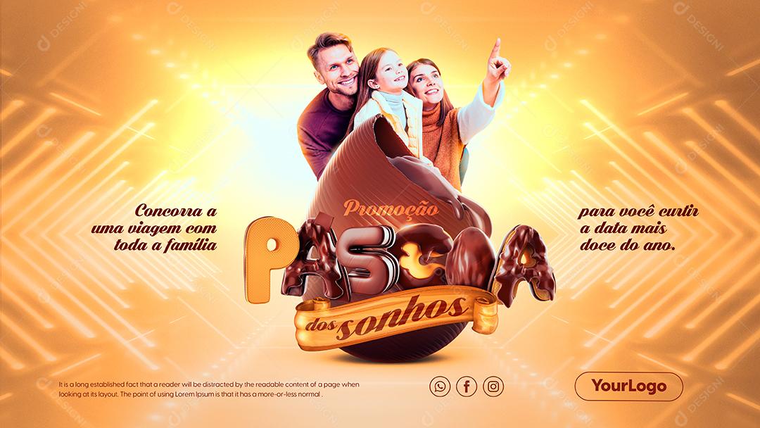 Social Media Banner Promoção Páscoa Dos Sonhos PSD Editável