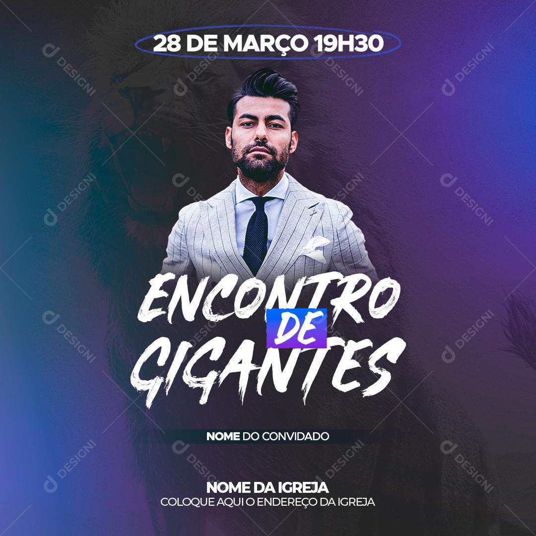 Social Media Encontro De Gigantes Agenda Igrejas PSD Editável