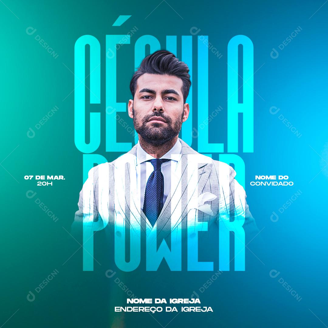 Social Media Célular Power Agenda Igrejas PSD Editável