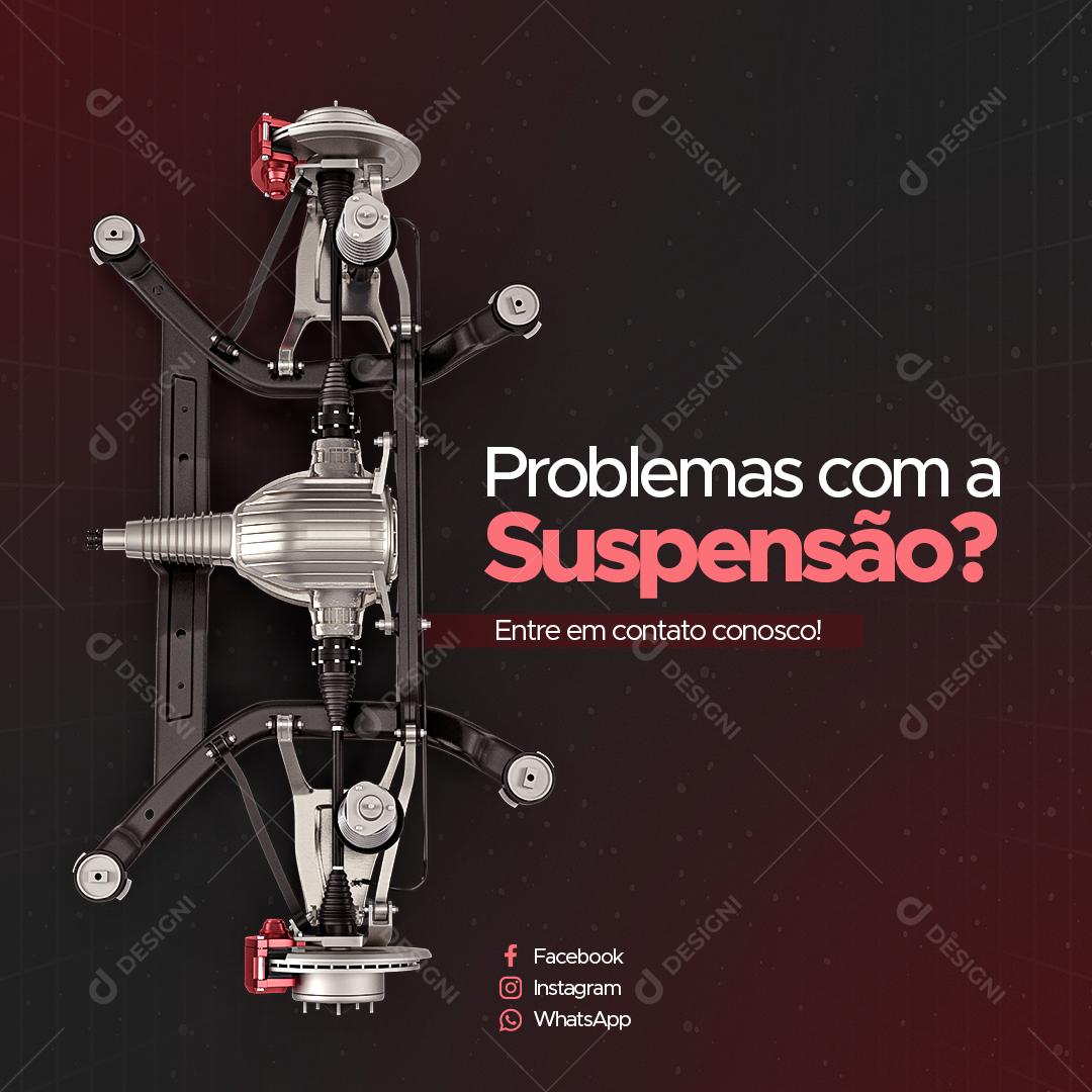 Social Media Problemas com a Suspensão Oficina Mecânica PSD Editável