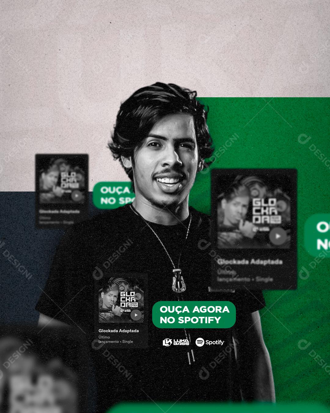 Social Media Ouça Agora Spotify Flyer PSD Editável