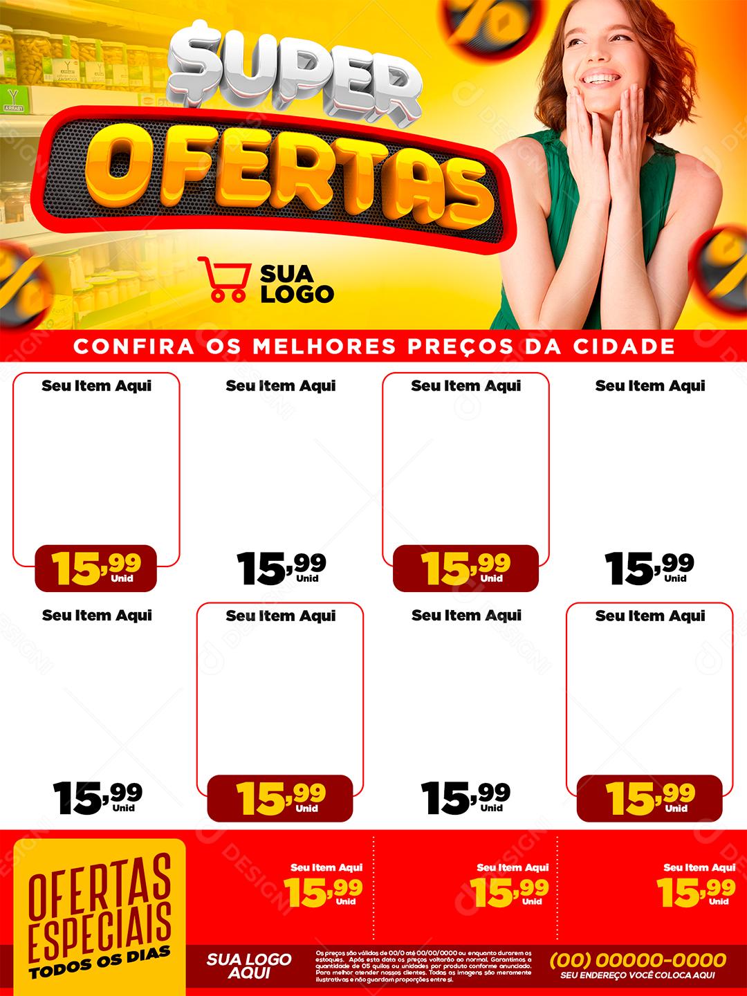 Social Media Encarte Supermercado Super Ofertas PSD Editável