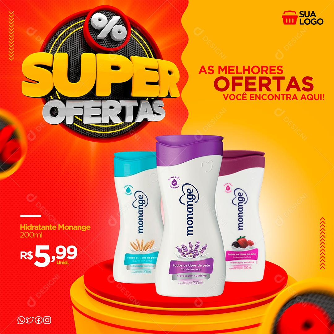 Social Media Super Ofertas As Melhores Monange Supermercado PSD Editável