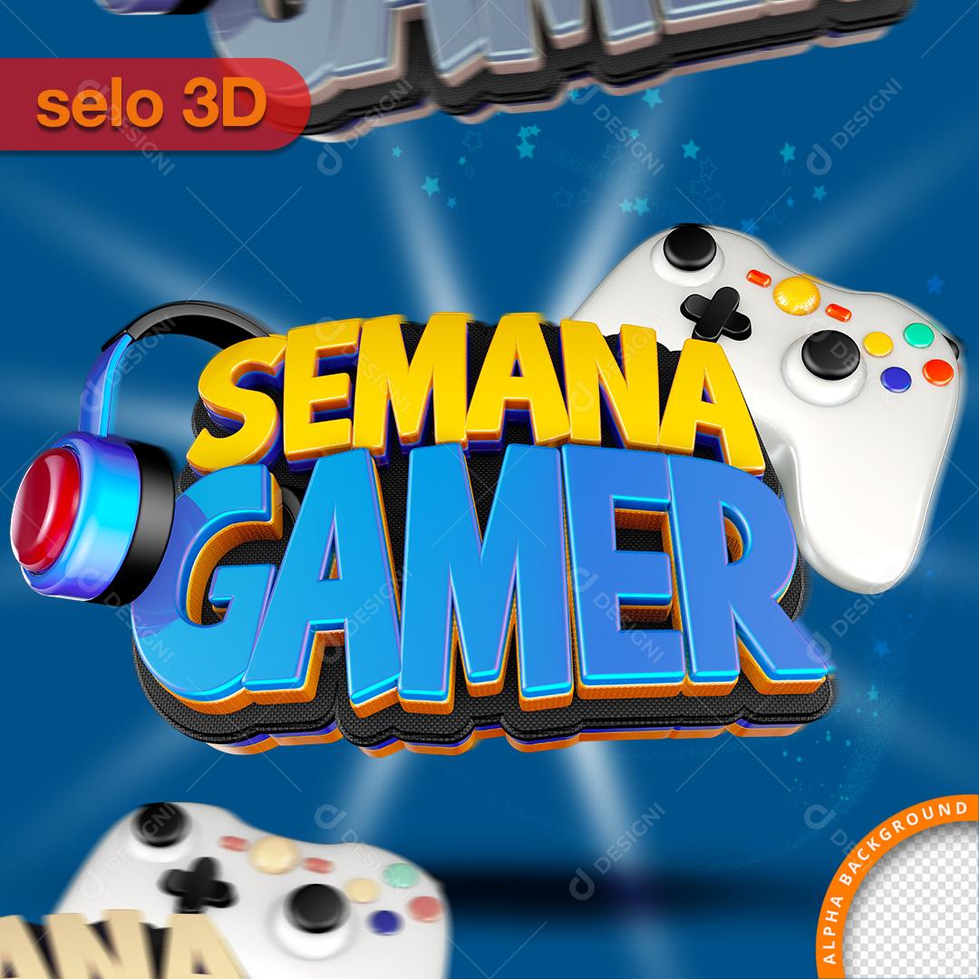 Selo 3D Para Composição Semana Gamer Video Game PSD Editável