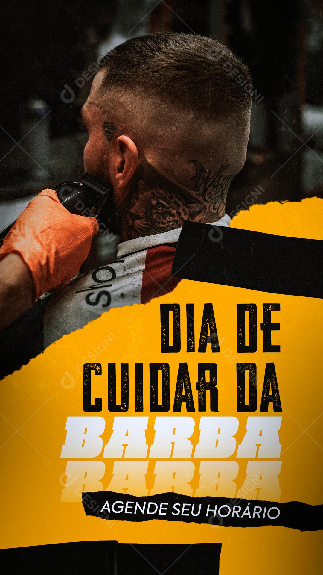 Dia De Cuidar Da Sua Barba Social Media PSD Editável