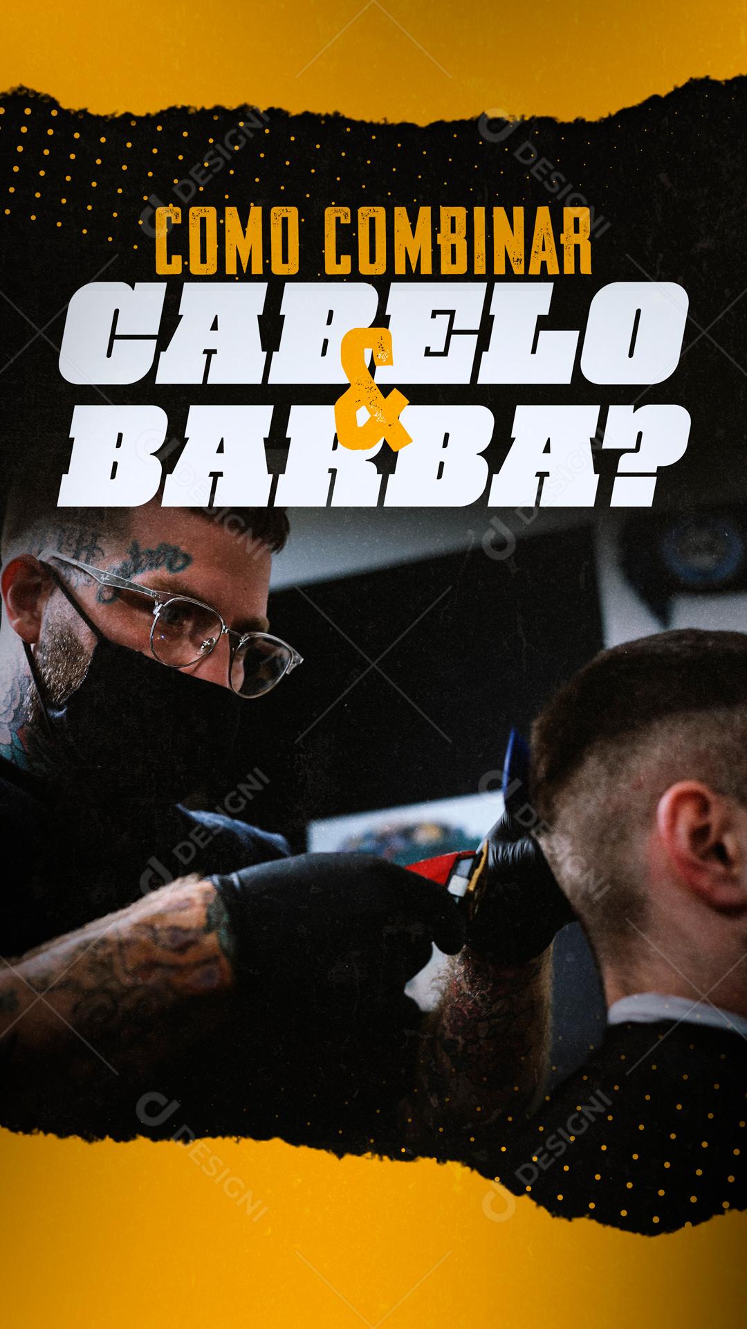 Como Combinar Seu Cabelo Com A Barba Social Media PSD Editável