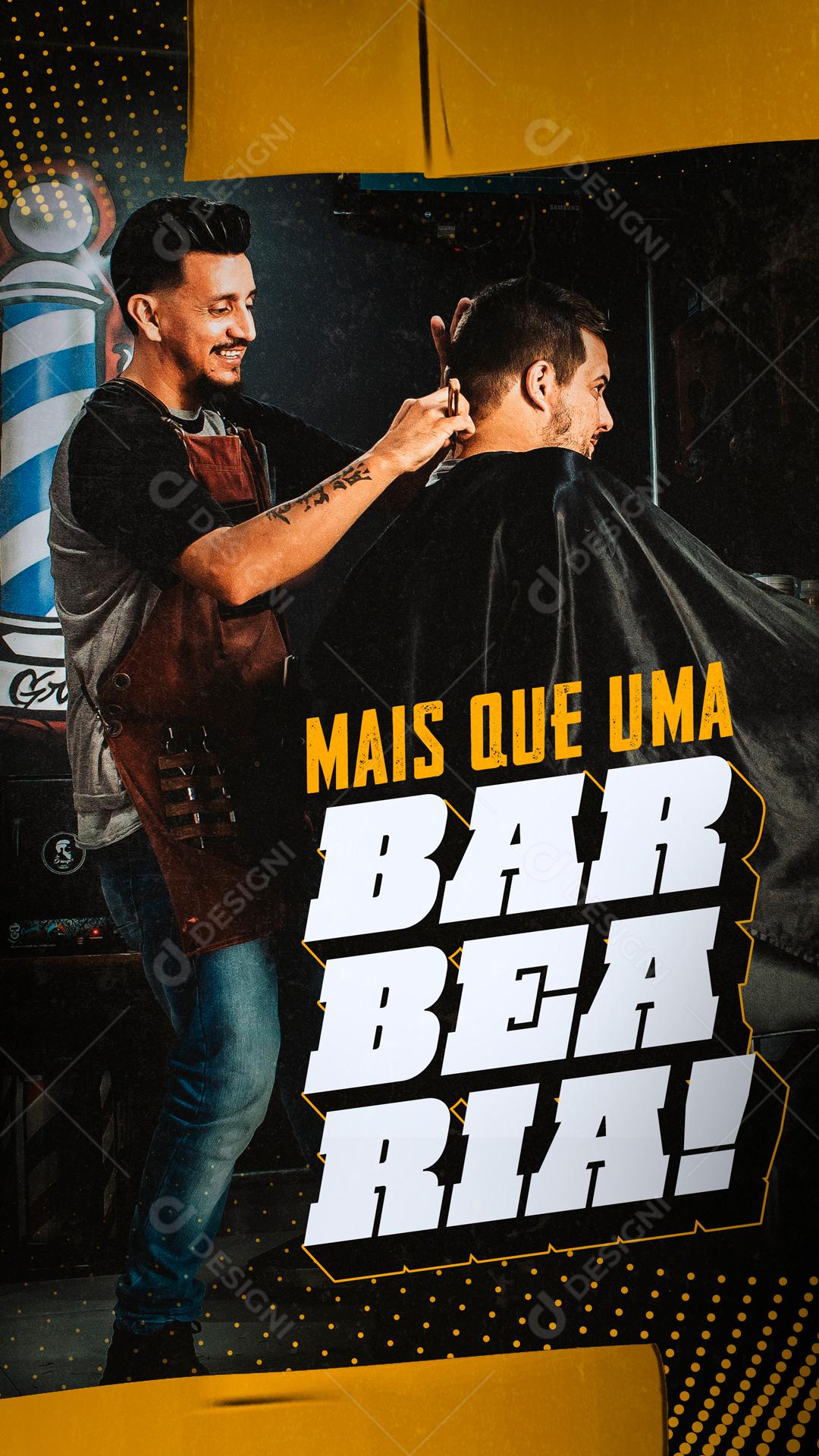 Mais Que Uma Barbearia Social Media PSD Editável