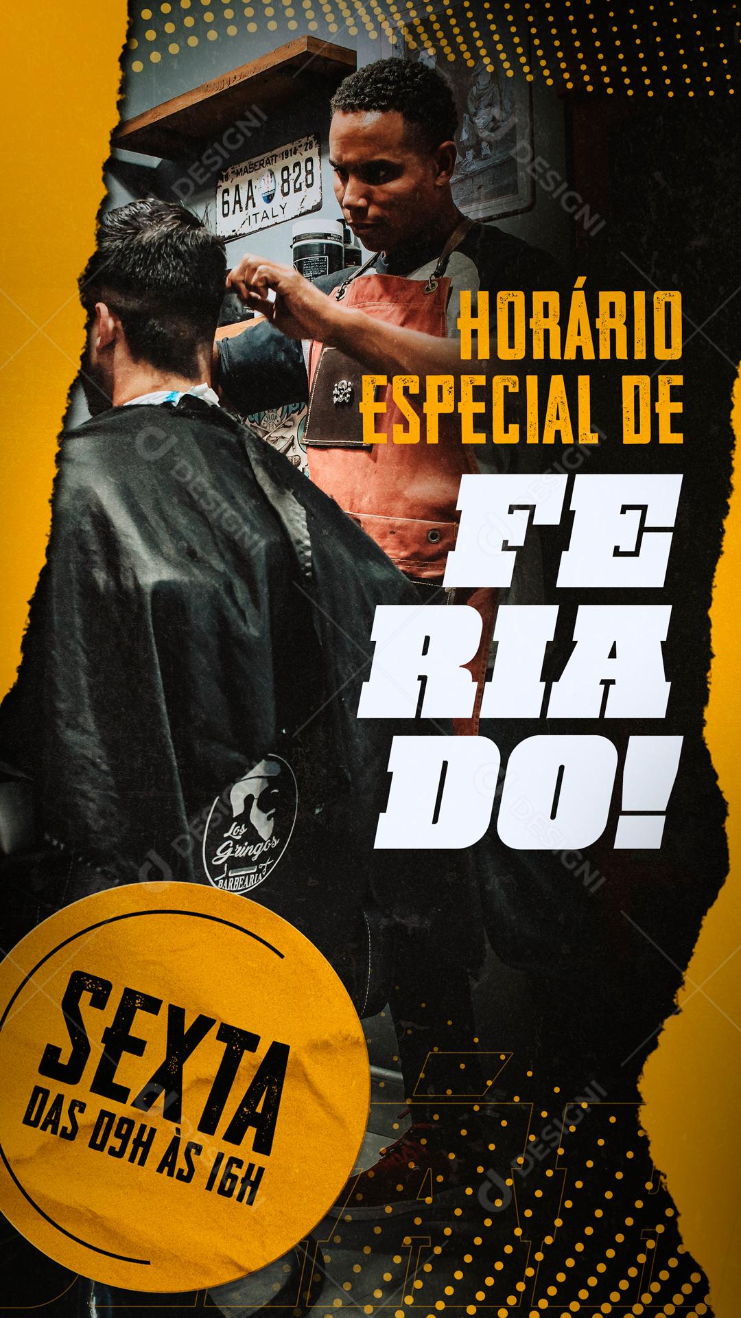 Horário Especial De Feriado Social Media PSD Editável