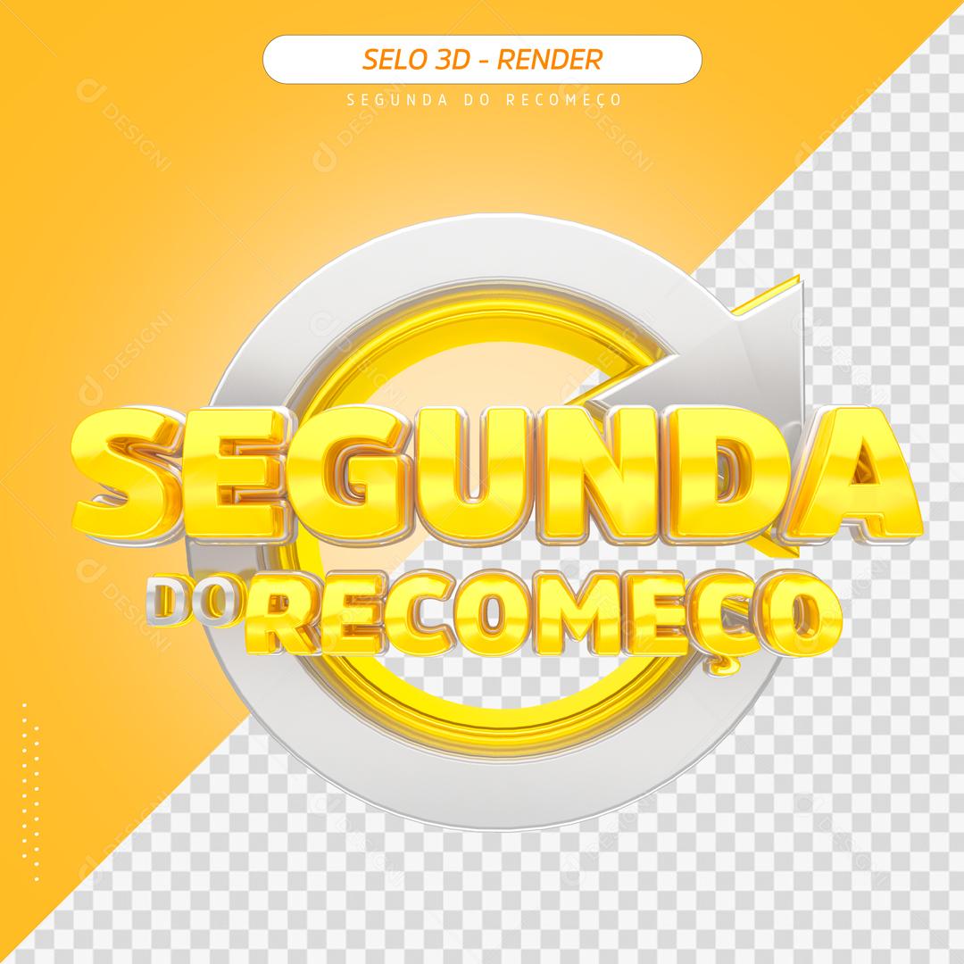 Selo 3D Para Composição Segunda Do Recomeço PSD
