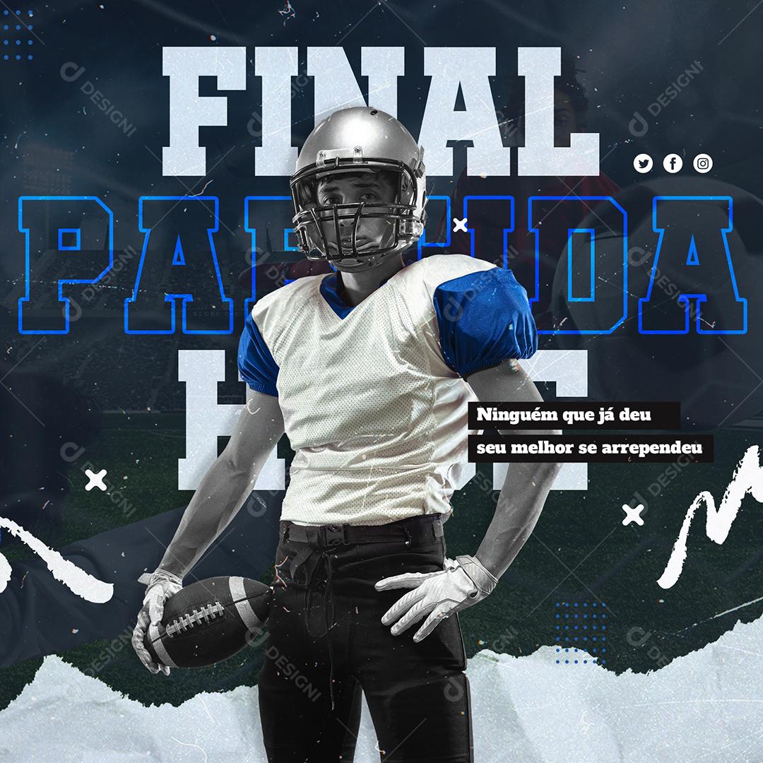 Futebol Americano Final Partida Social Media PSD Editável
