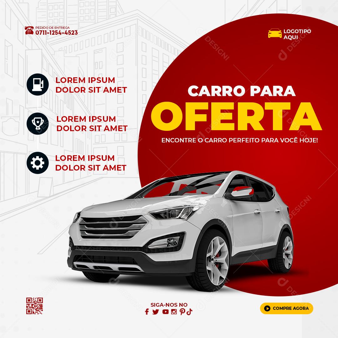 Social Media Carro Para Oferta Encontre o Carro Perfeito Concessionária PSD Editável