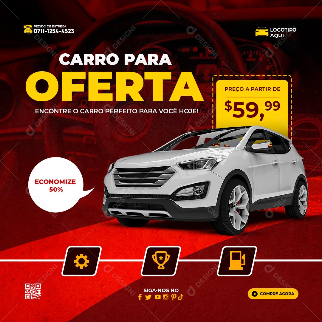 Social Media Carro Para Oferta Encontre o Carro Perfeito Concessionária PSD Editável