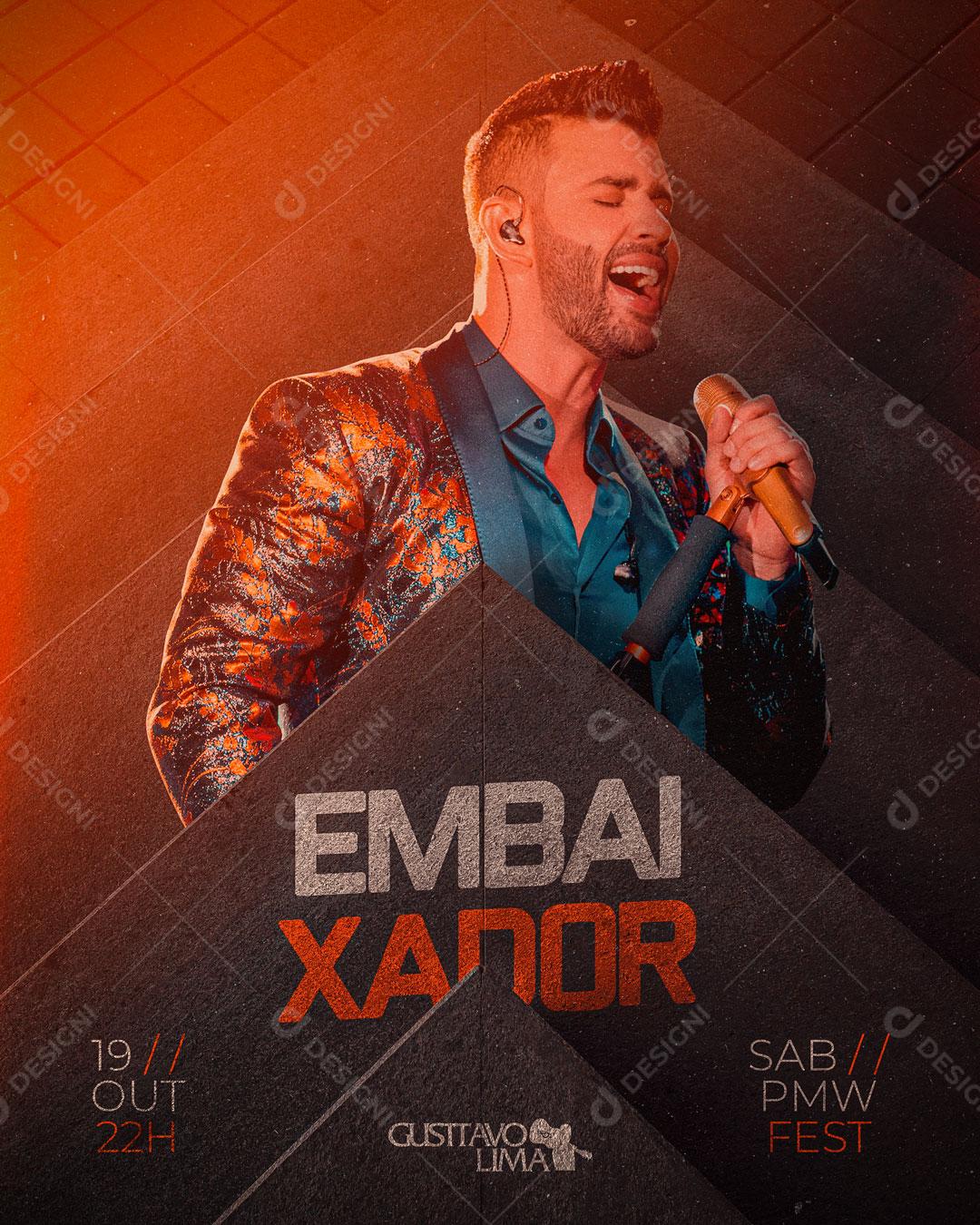 Social Media Show Embaixador Gustavo Lima Flyers PSD Editável