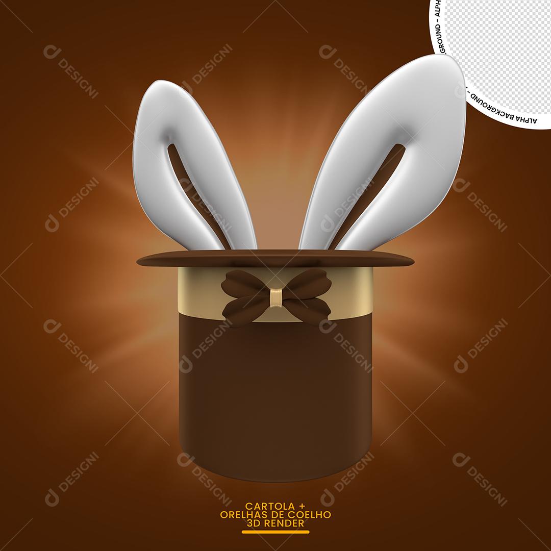 Elemento 3D Cartola De Páscoa Para Composição PSD