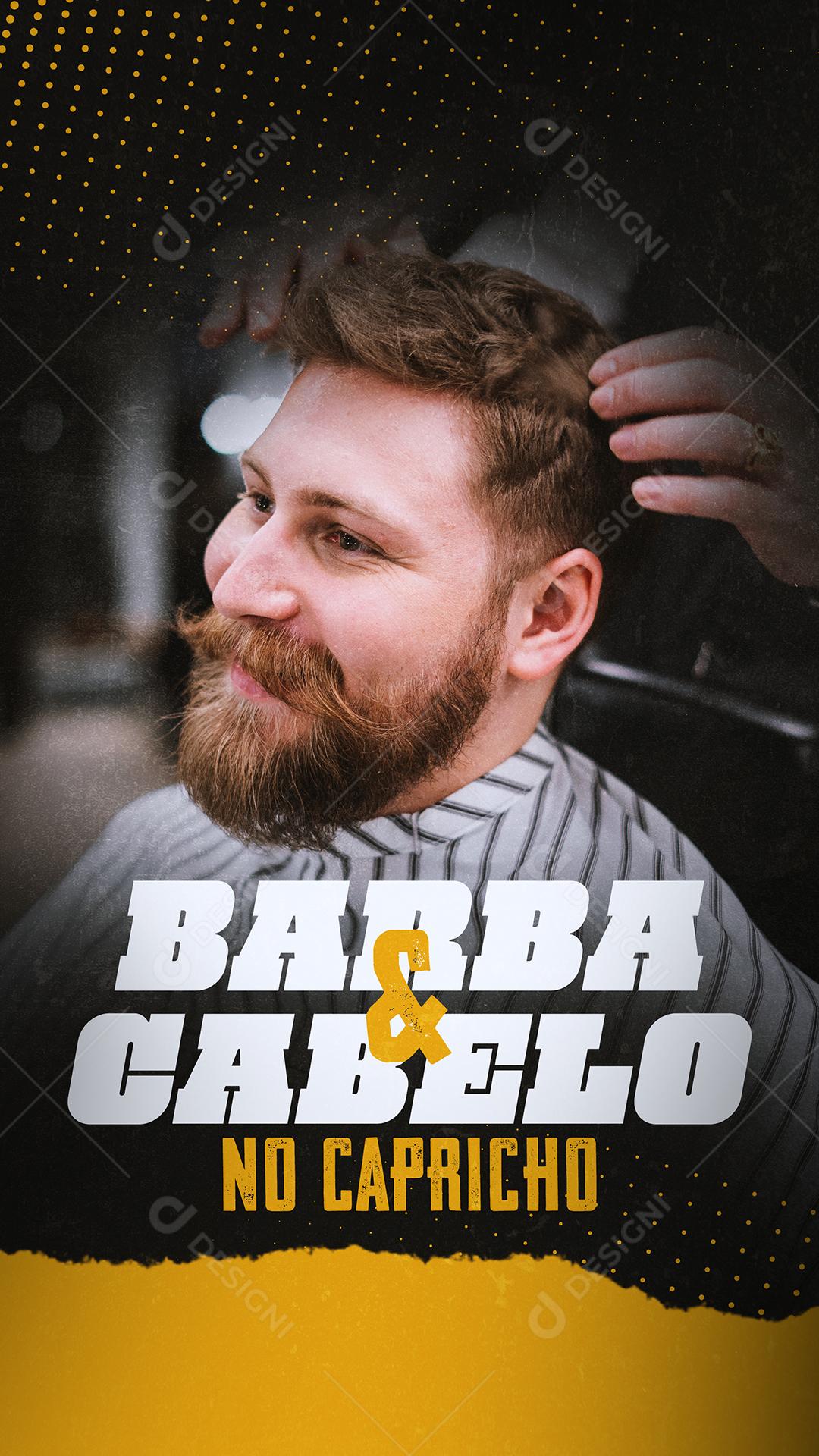 Social Media Barba e Cabelo No Capricho Barbearia PSD Editável