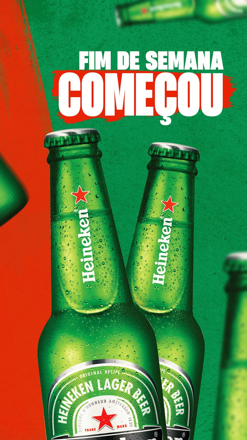 Fim de Semana Começou Heineken Cerveja Social Media PSD Editável