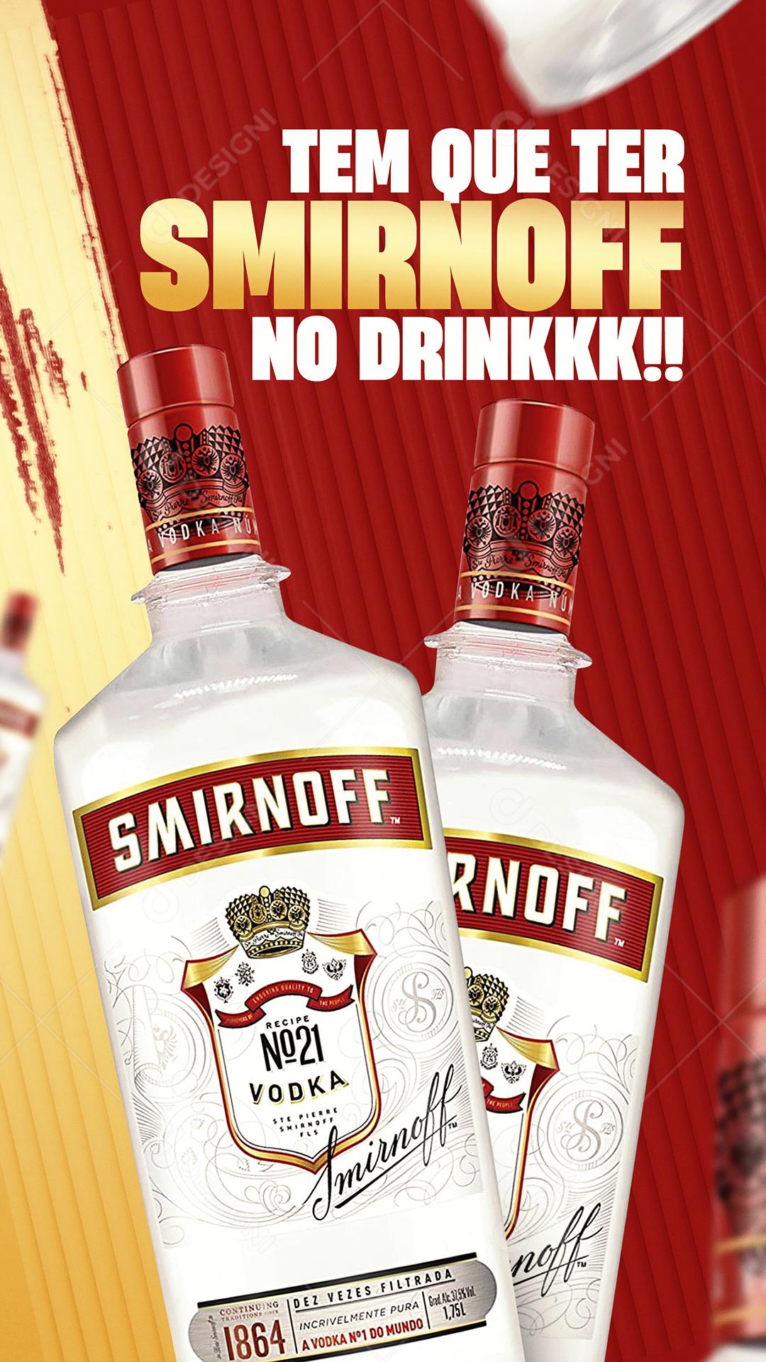 Tem que ter Smirnoff no Drink Wisky Bar Social Media PSD Editável