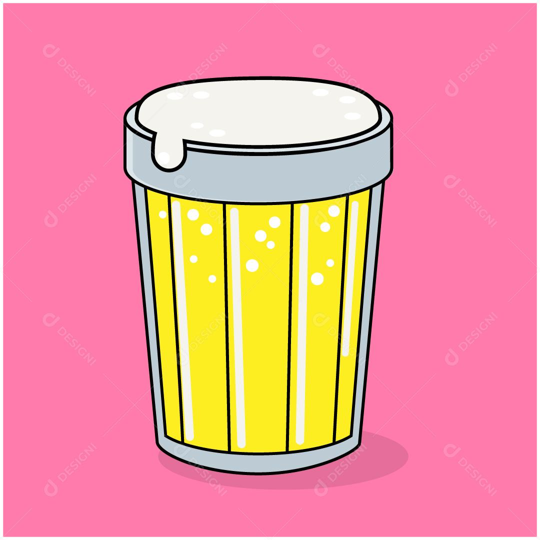 Copo Americano Com Cerveja Copo de Vidro EPS Vetor