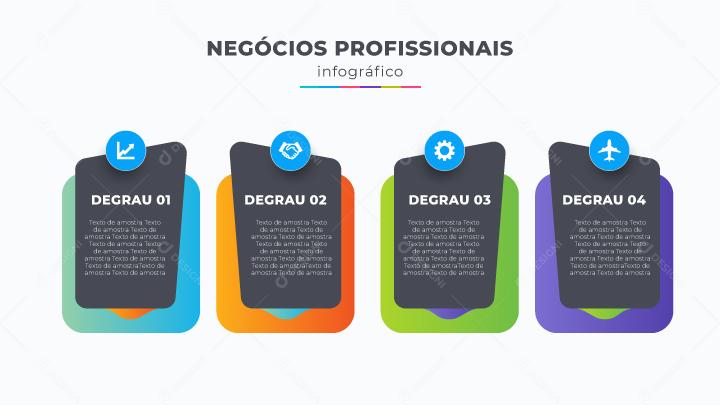 Banner de Apresentação Negócios Profissionais Infográficos 4 Degraus Social Media EPS