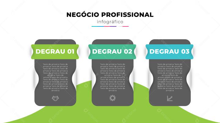 Banner de Apresentação Negócios Profissionais Infográficos 3 Degraus Social Media EPS