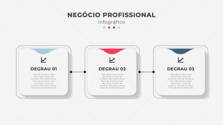 Banner Negócios Profissionais Infográficos 3 Degraus Social Media EPS