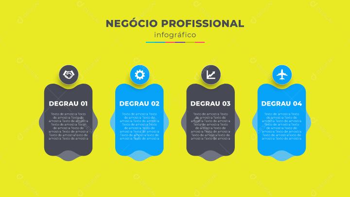 Banner de Apresentação Negócios Profissionais Infográficos 4 Degraus Social Media EPS