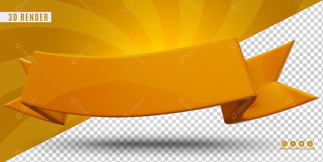 Elemento 3D Fita Amarela Para Composição PSD