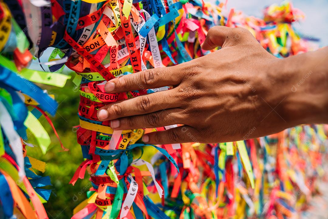 fitas coloridas em Arraial DAjuda, Bahia, Brasil.
