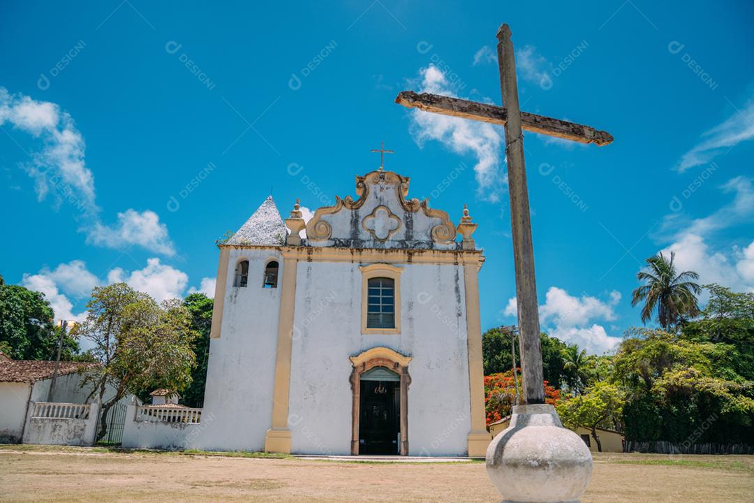 igreja Nossa Senhora da Ajuda, no centro histórico do município de Arraial dAjuda, no sul da Bahia.