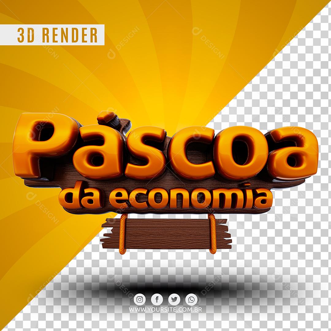 Selo 3D Páscoa da Economia Para Composição PSD