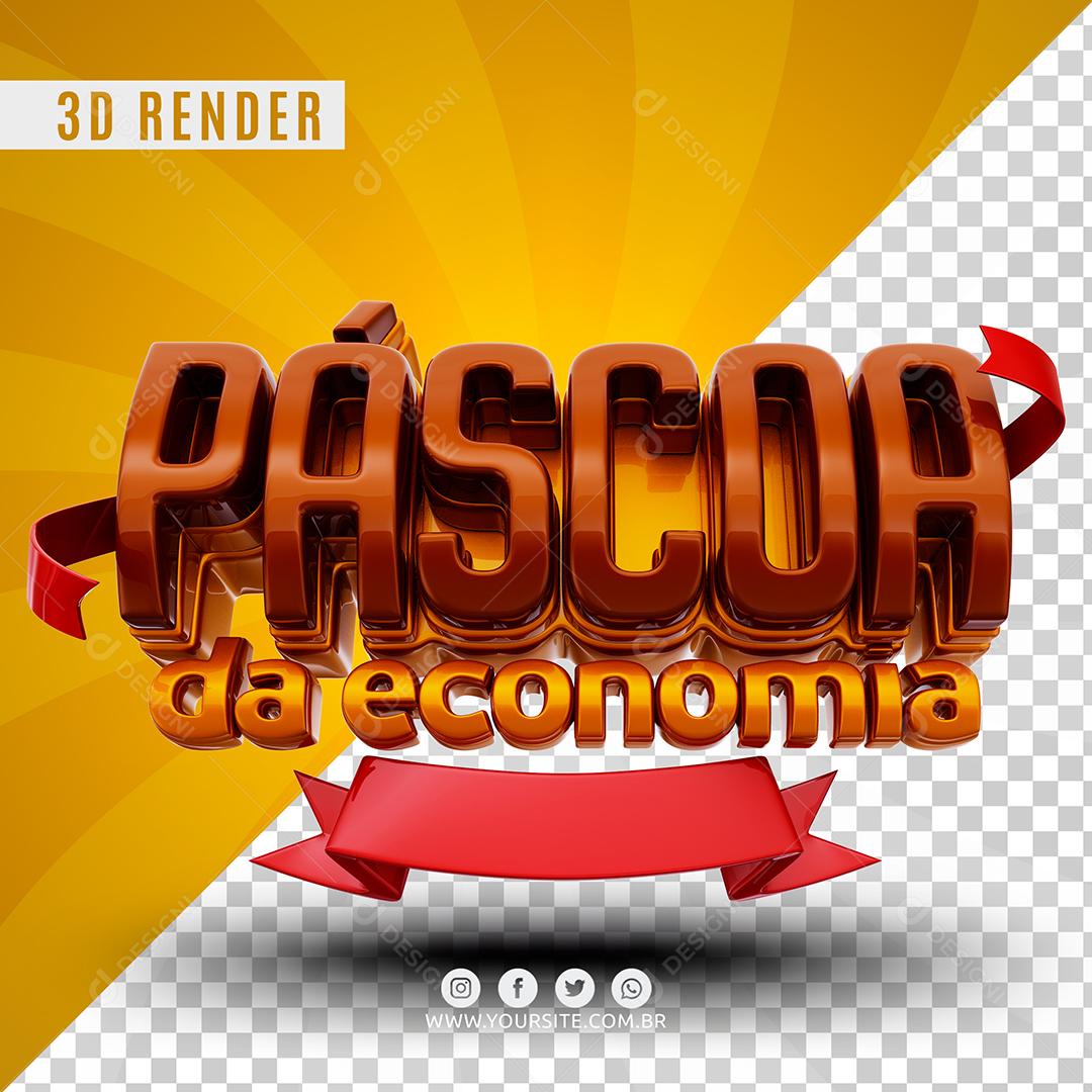 Páscoa Da Economia Texto 3D Para Composição PSD