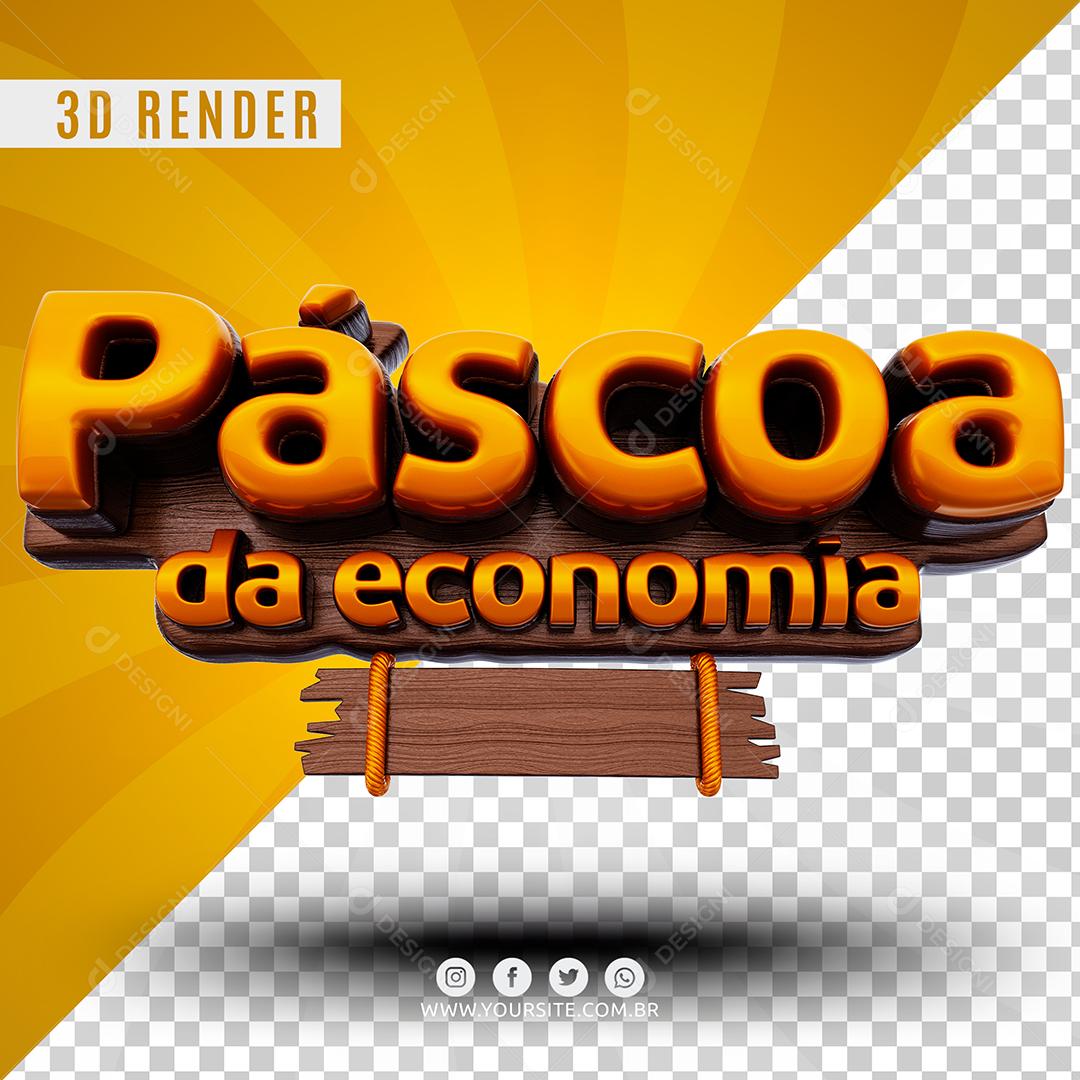 Páscoa da Economia Selo 3D Para Composição PSD