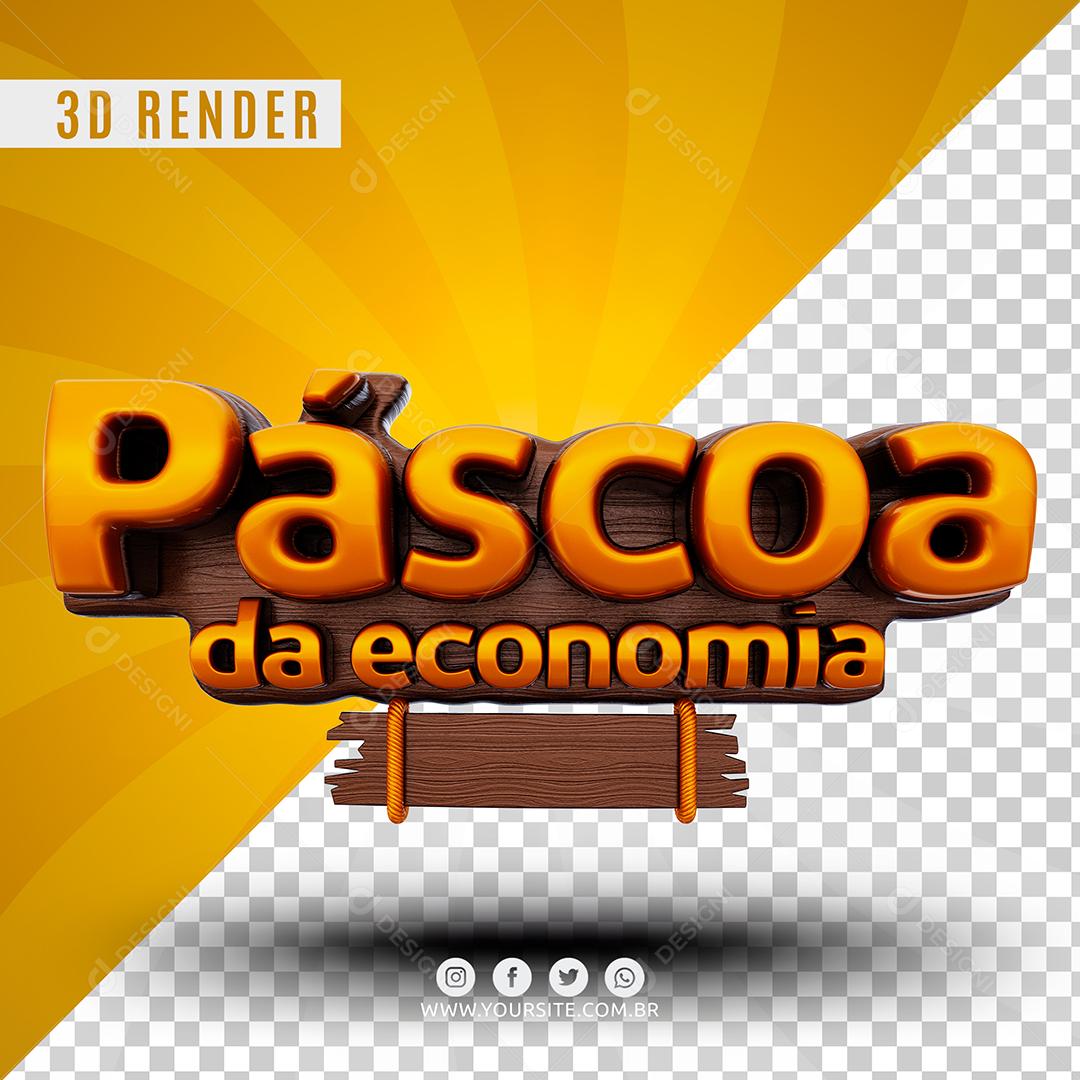 Selo 3D Páscoa da Economia Para Composição PSD