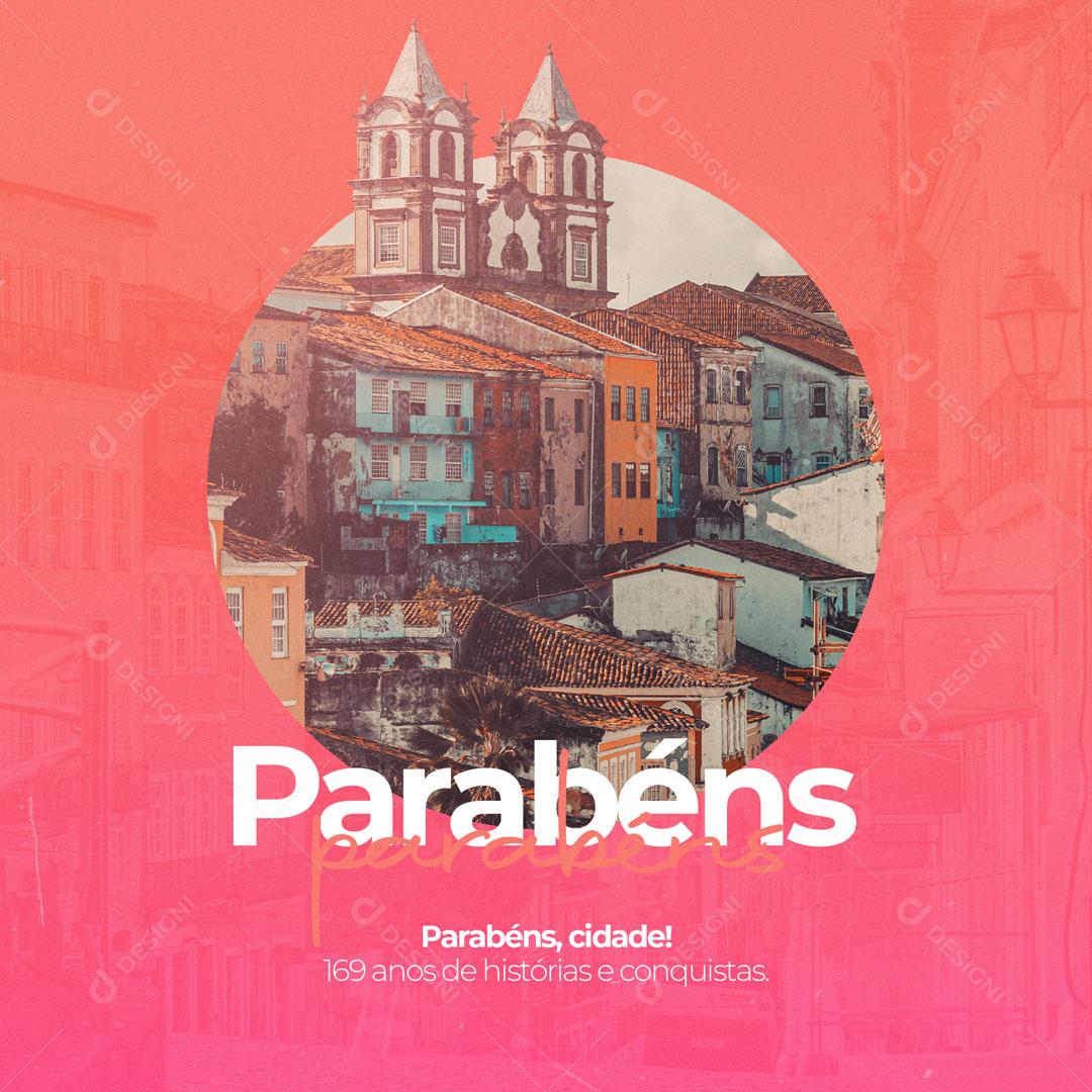 Post Social Media Aniversário de Cidade PSD Editável