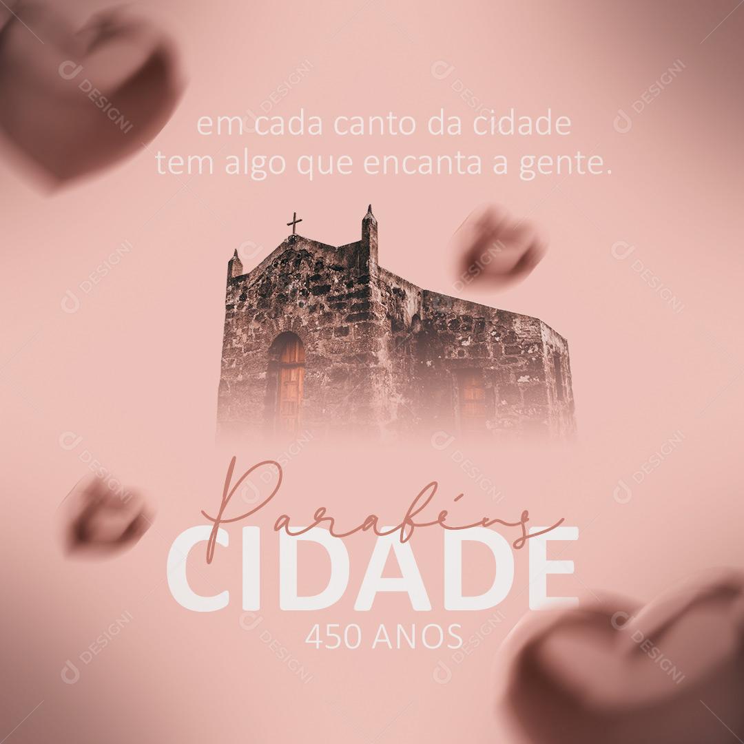 Social Media Parabéns Aniversário de Cidade Anos de Histórias PSD Editável