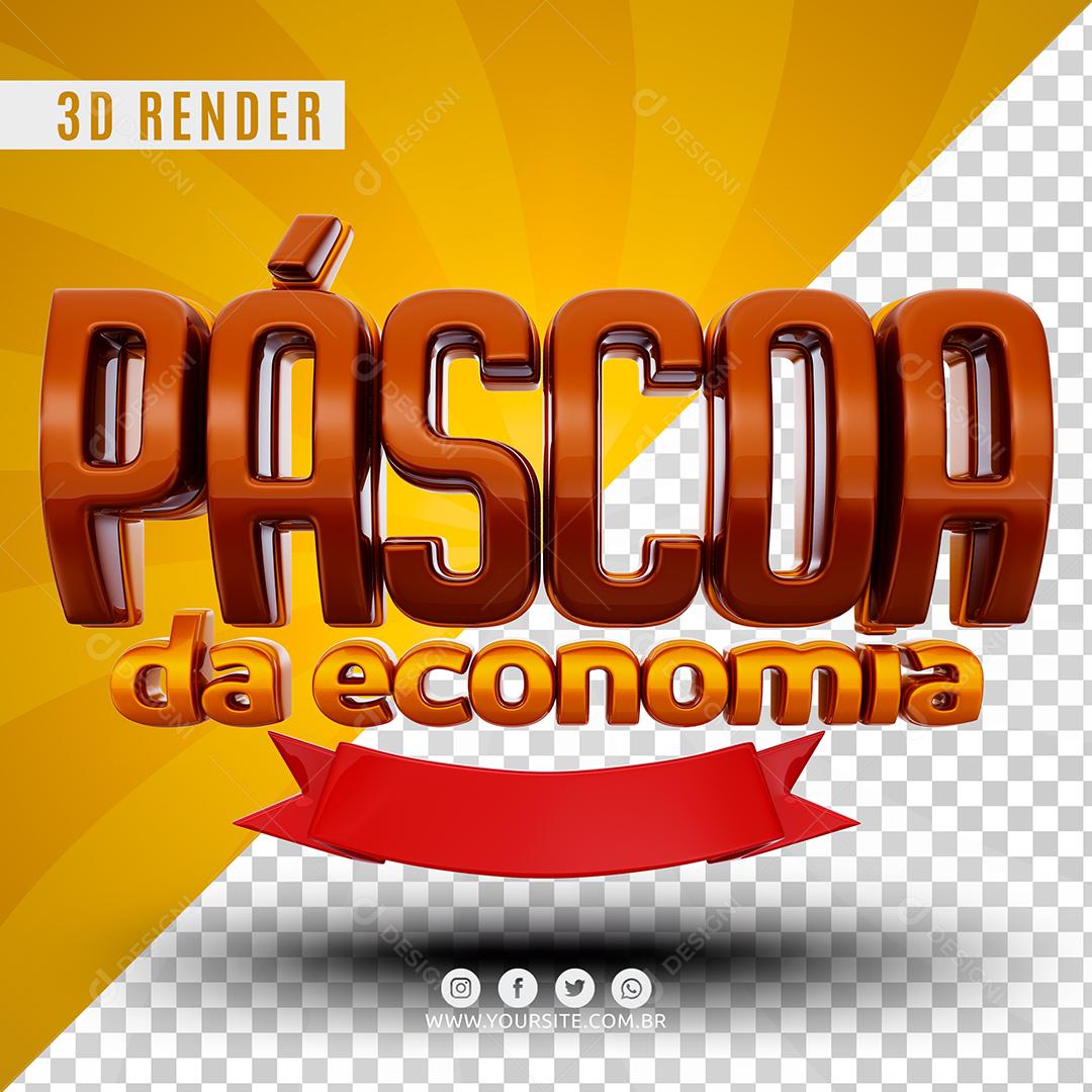 Páscoa Da Economia Texto 3D Para Composição PSD