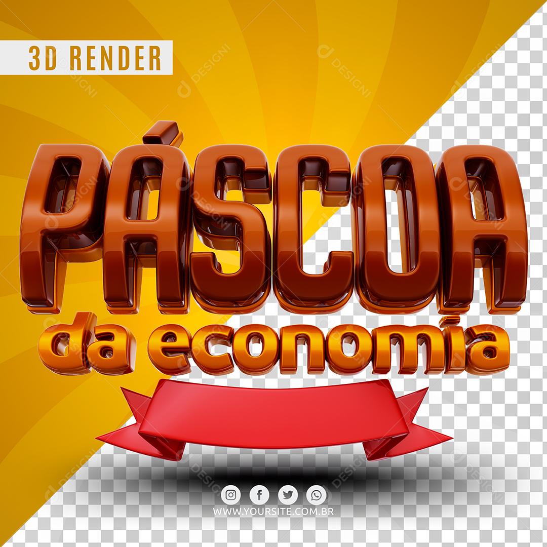 Texto 3D Páscoa Da Economia Para Composição PSD