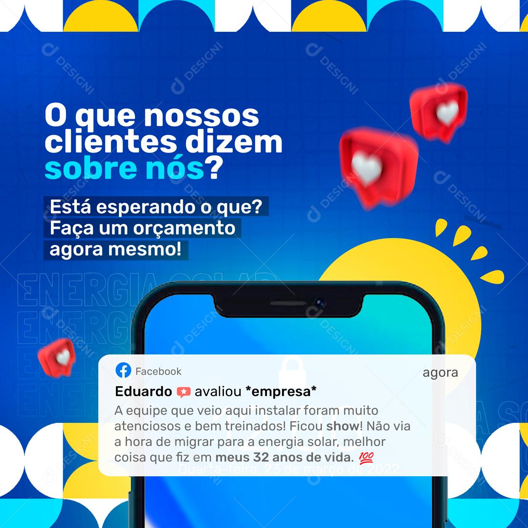 O Que Nossos Clientes Dizem Sobre Nós Está Esperando o Que Social Media PSD Editável