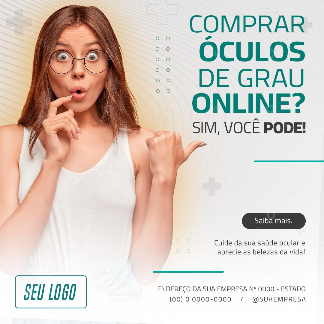 Comprar Óculos de grau Online Ótica Social Media PSD Editável
